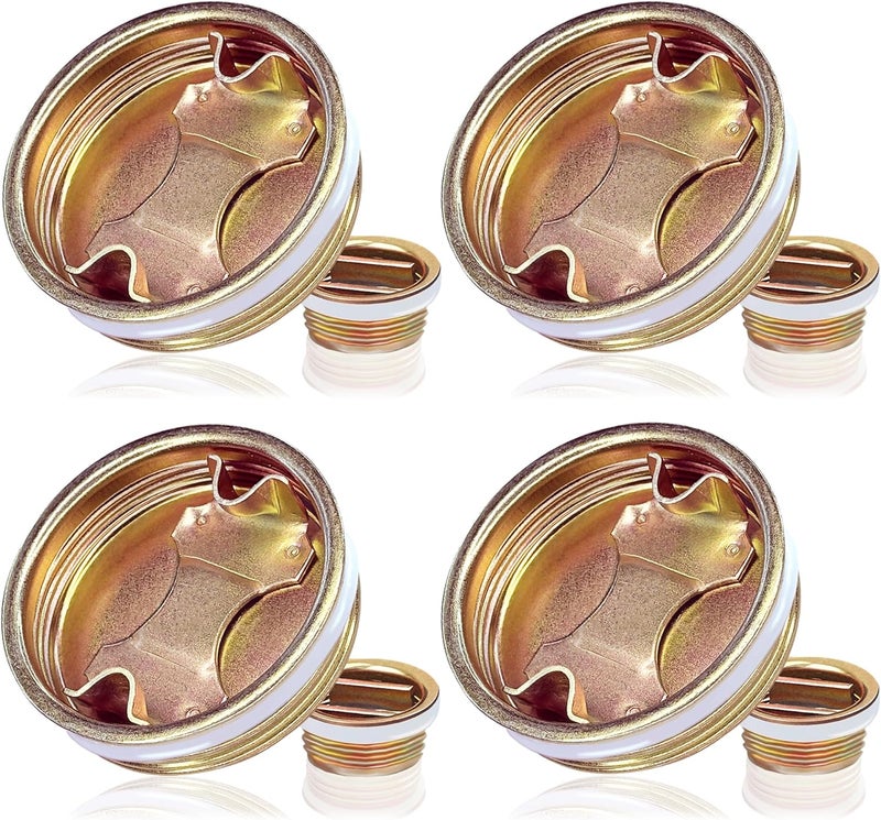 Houya Bung Caps for 55 Gallon Drum, 2 Inch and 3/4 Inch Steel Drum Bung Plug Barrel Bung Caps (8 Pack), Gold - Image 1